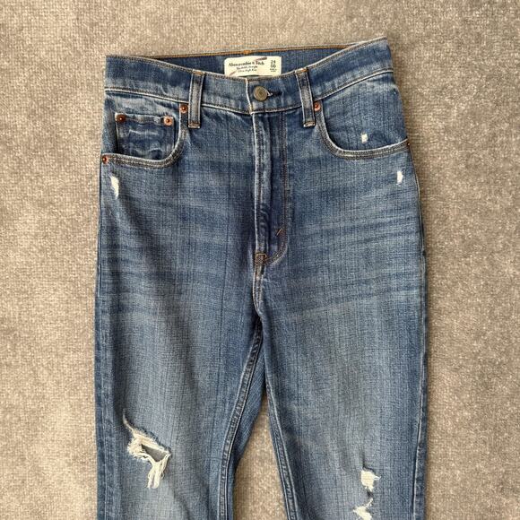 Abercrombie & Fitch Jeans Womens 24 00 Ankle Straight Ultra High Rise Distressed - Picture 2 of 12